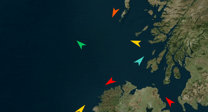 Satellite position of a fleet of ships,  AIS API